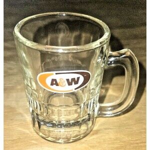 Vintage A&W Root Beer Mini Mug Oval Logo 3" Tall no chips or cracks restaurant